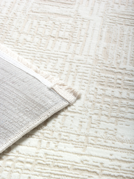 Турецкий прямоугольный ковёр 00013B BEIGE / WHITE