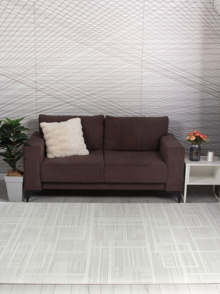 Турецкий прямоугольный ковёр 00019A GREY / WHITE