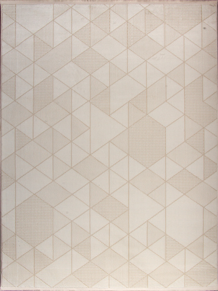 Турецкий прямоугольный ковёр 00023A BEIGE / WHITE