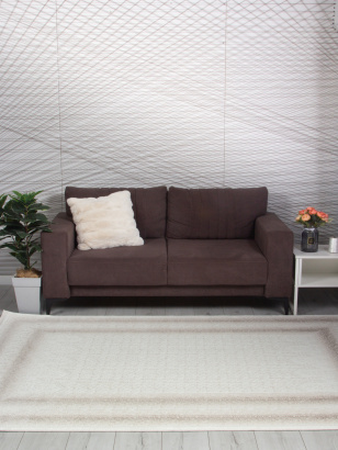 Турецкий прямоугольный ковёр 00086A WHITE / L.BEIGE