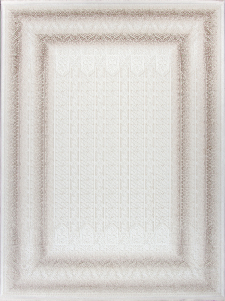 Турецкий прямоугольный ковёр 00086A WHITE / L.BEIGE