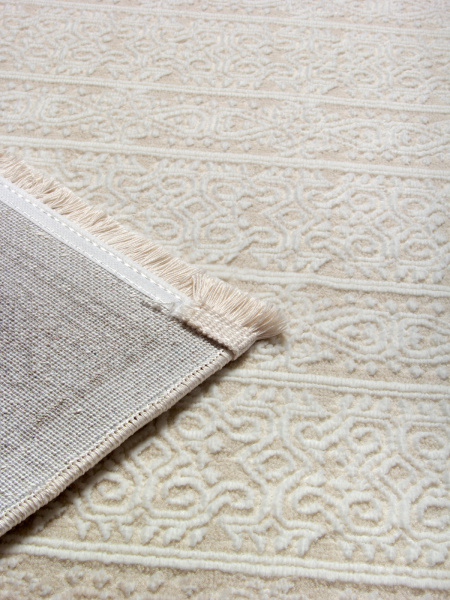 Турецкий прямоугольный ковёр 00086A WHITE / L.BEIGE