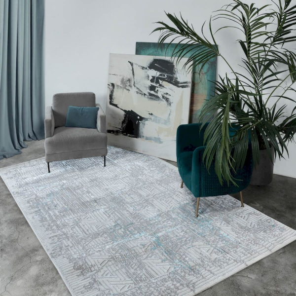 Турецкий прямоугольный ковёр  T1871LL GREY/GREY