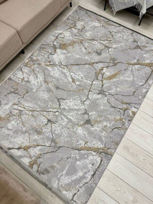 Турецкий прямоугольный ковёр 0909A GREY / BEIGE