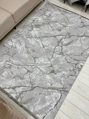 Турецкий прямоугольный ковёр 0909A GREY / GREY