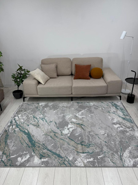 Турецкий прямоугольный ковёр 9012A GREY - GREEN