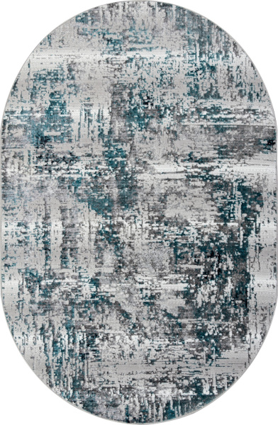 Российский овальный ковёр 00065A TURQUOISE / GREY