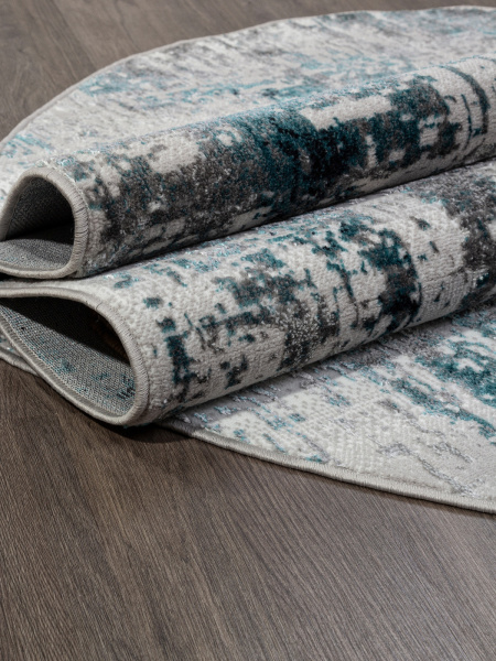 Российский овальный ковёр 00065A TURQUOISE / GREY