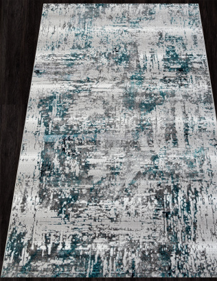 Российский прямоугольный ковёр 00065A TURQUOISE / GREY