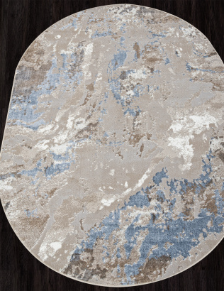 Российский овальный ковёр 00085A L.BLUE / BEIGE