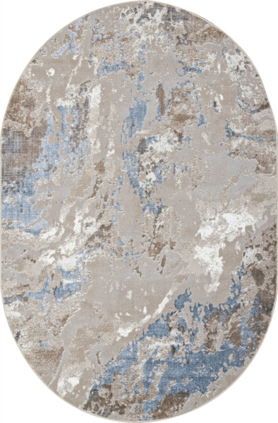 Российский овальный ковёр 00085A L.BLUE / BEIGE