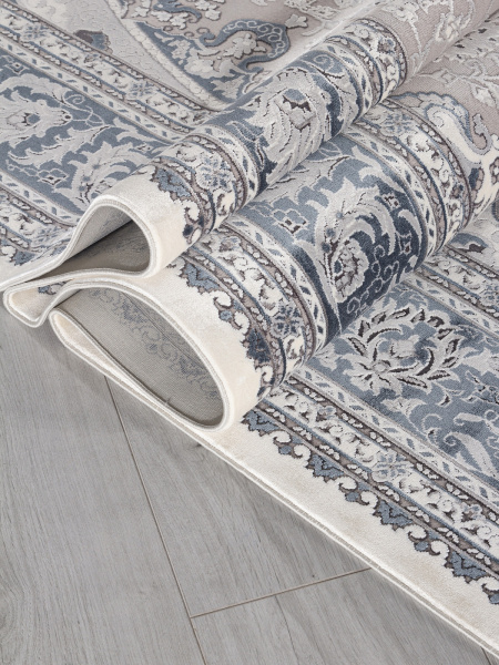 Российский прямоугольный ковёр 00268 GREY / BLUE