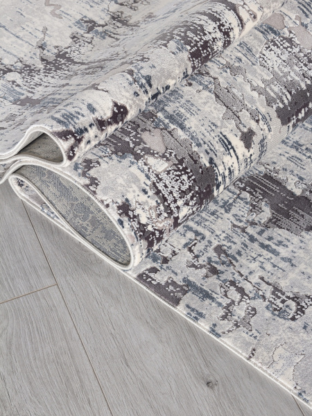 Российский прямоугольный ковёр 00271 GREY / BLUE