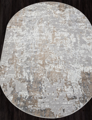 Российский овальный ковёр 00746B BEIGE / GREY