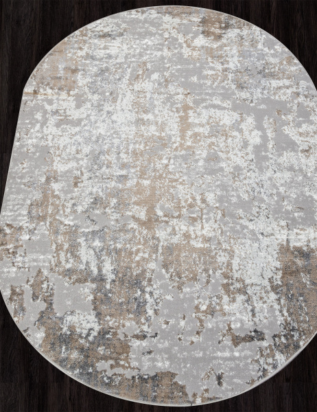 Российский овальный ковёр 00746B BEIGE / GREY