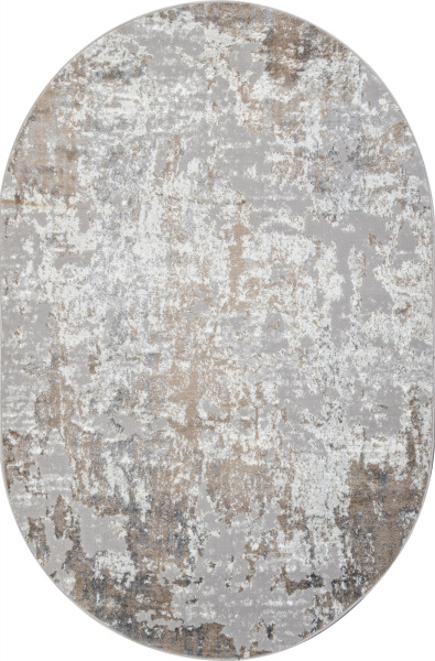 Российский овальный ковёр 00746B BEIGE / GREY