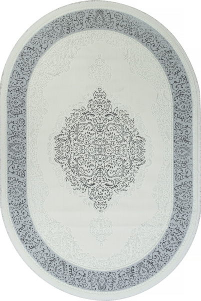 Российский овальный ковёр 00759B CREAM HB / GREY FDY