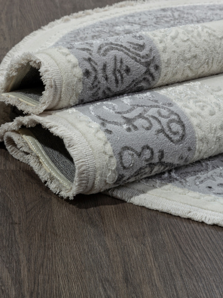 Российский овальный ковёр 00759B CREAM HB / GREY FDY