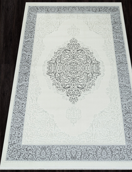 Российский прямоугольный ковёр 00759B CREAM HB / GREY FDY