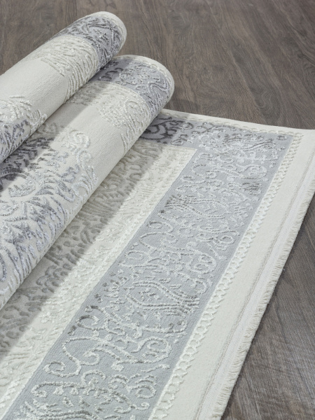 Российский прямоугольный ковёр 00759B CREAM HB / GREY FDY
