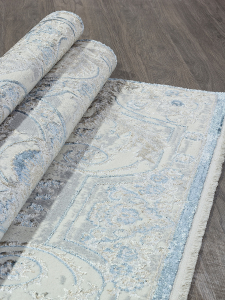 Российский прямоугольный ковёр 00765A D.BLUE FDY / CREAM HB