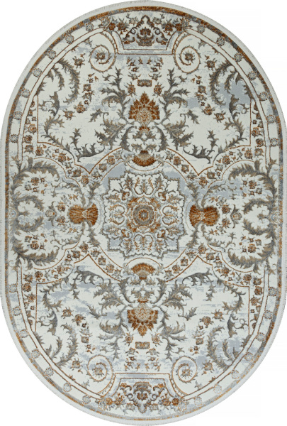 Российский овальный ковёр 00765A GOLD FDY / CREAM HB