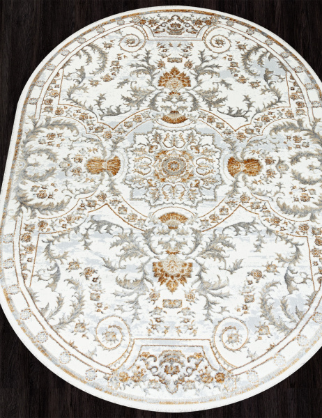 Российский овальный ковёр 00765A GOLD FDY / CREAM HB
