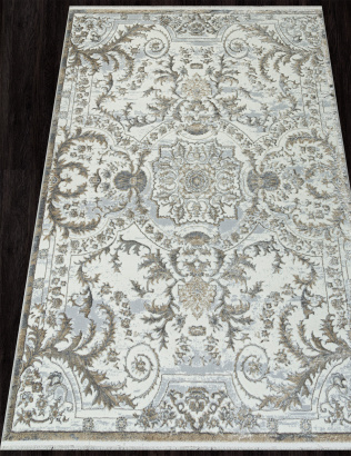 Российский прямоугольный ковёр 00765A GREY FDY / CREAM HB