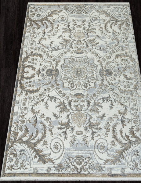 Российский прямоугольный ковёр 00765A GREY FDY / CREAM HB
