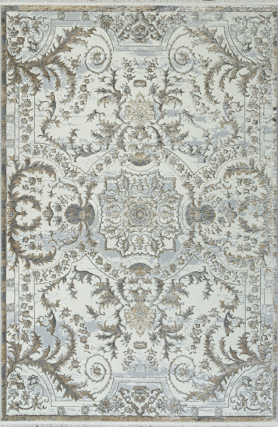 Российский прямоугольный ковёр 00765A GREY FDY / CREAM HB