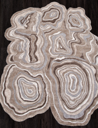 Российский прямоугольный ковёр 00841C GREY / BROWN