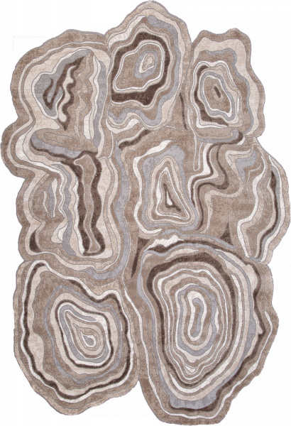Российский прямоугольный ковёр 00841C GREY / BROWN