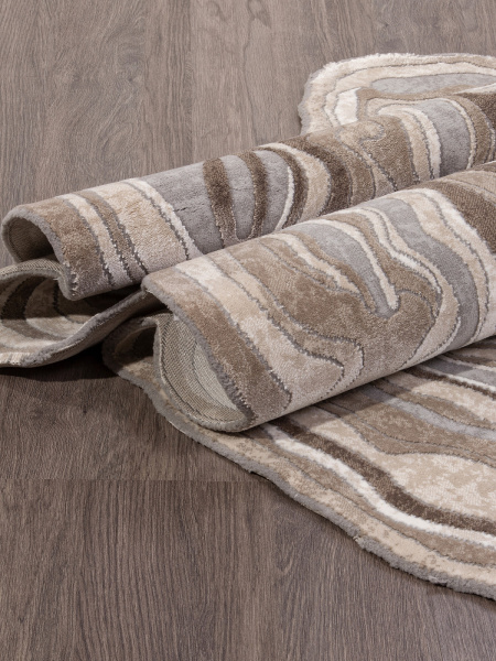 Российский прямоугольный ковёр 00841C GREY / BROWN