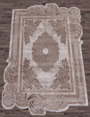 Российский прямоугольный ковёр 00856A BROWN / BROWN