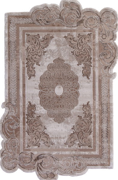 Российский прямоугольный ковёр 00856A BROWN / BROWN