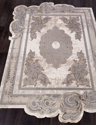 Российский прямоугольный ковёр 00856C GREY / BROWN