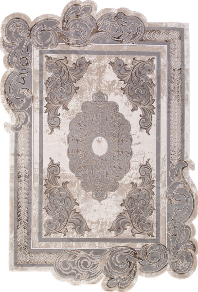 Российский прямоугольный ковёр 00856C GREY / BROWN