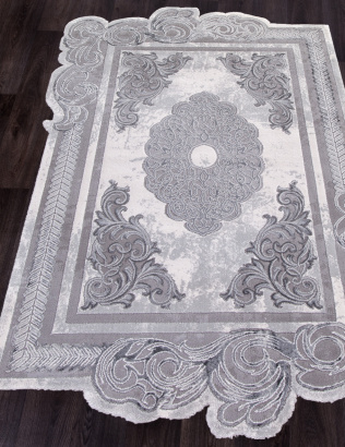 Российский прямоугольный ковёр 00856G GREY / GREY