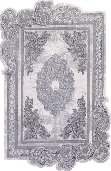 Российский прямоугольный ковёр 00856G GREY / GREY