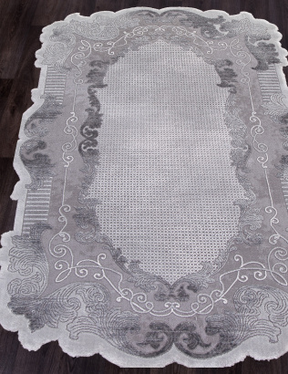 Российский прямоугольный ковёр 00857G GREY / GREY