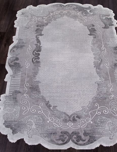 Российский прямоугольный ковёр 00857G GREY / GREY