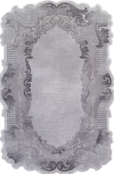Российский прямоугольный ковёр 00857G GREY / GREY