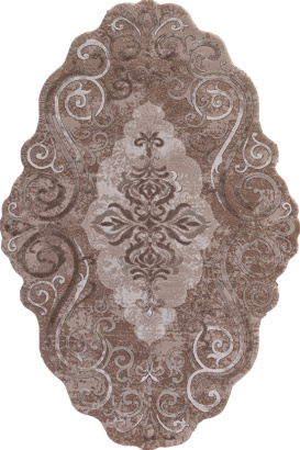 Российский прямоугольный ковёр 00858A BROWN / BROWN