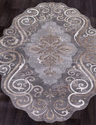 Российский прямоугольный ковёр 00858C GREY / BROWN