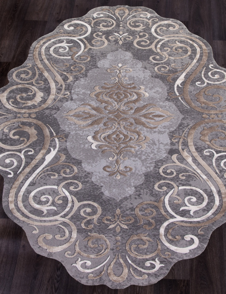 Российский прямоугольный ковёр 00858C GREY / BROWN
