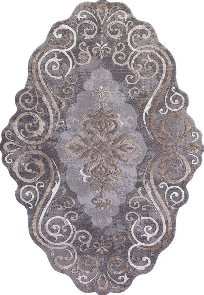 Российский прямоугольный ковёр 00858C GREY / BROWN