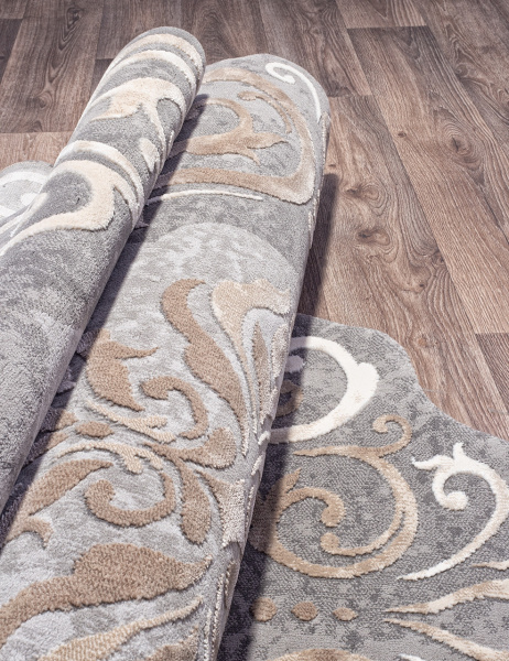Российский прямоугольный ковёр 00858C GREY / BROWN