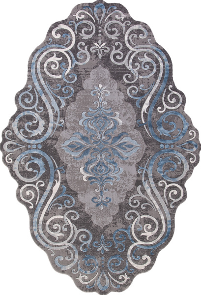 Российский прямоугольный ковёр 00858T BLUE / BLUE