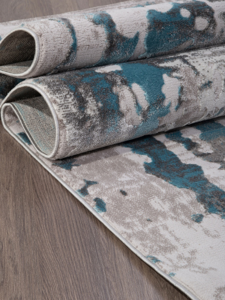 Российский прямоугольный ковёр 0101TA GREY / L.BLUE