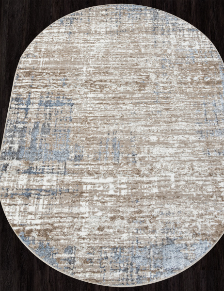 Российский овальный ковёр 01629A L.BLUE / BEIGE